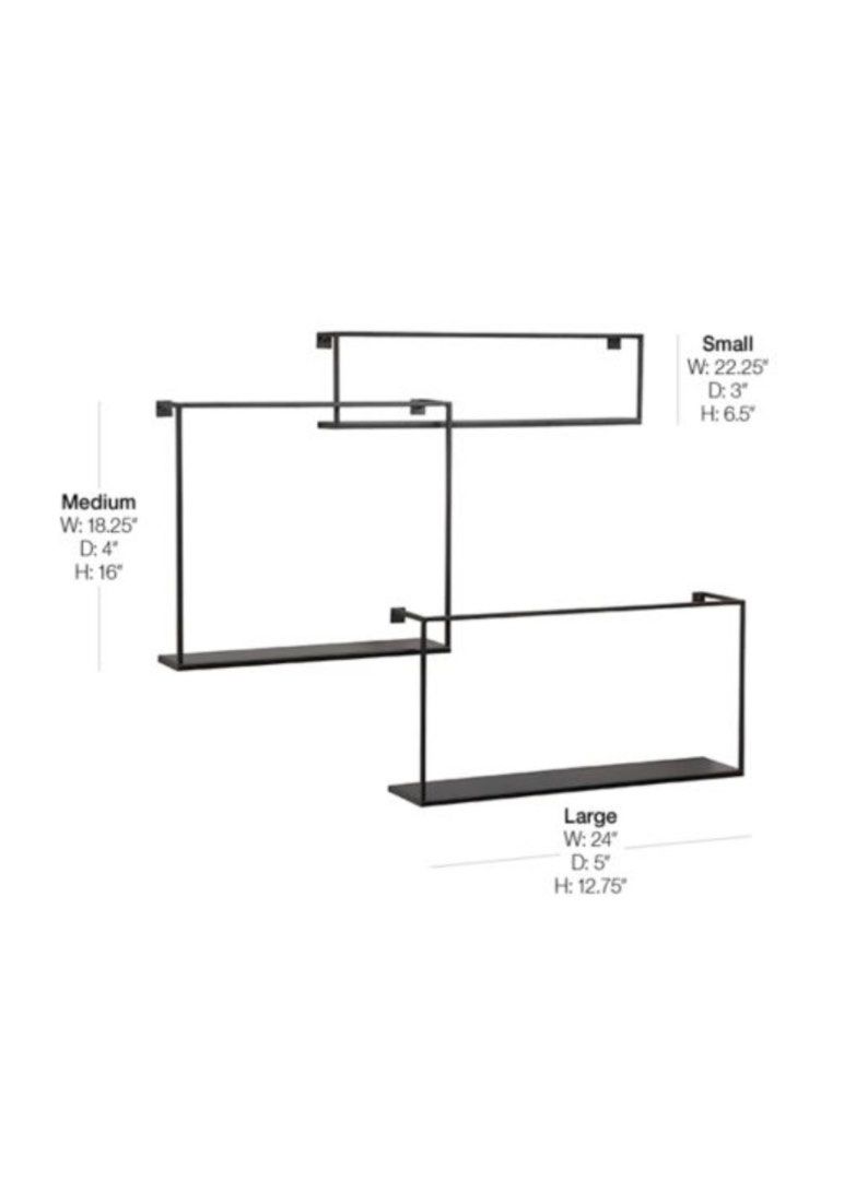 CB2 Crate & Barrel Floating Matt Black Shelves, Furniture & Home Living