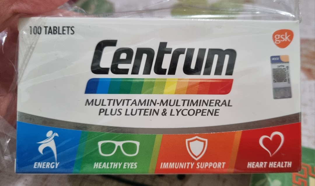 Centrum MultivitaminMultimineral Plus Lutein & Lycopene 100 tablets, Health & Nutrition, Health