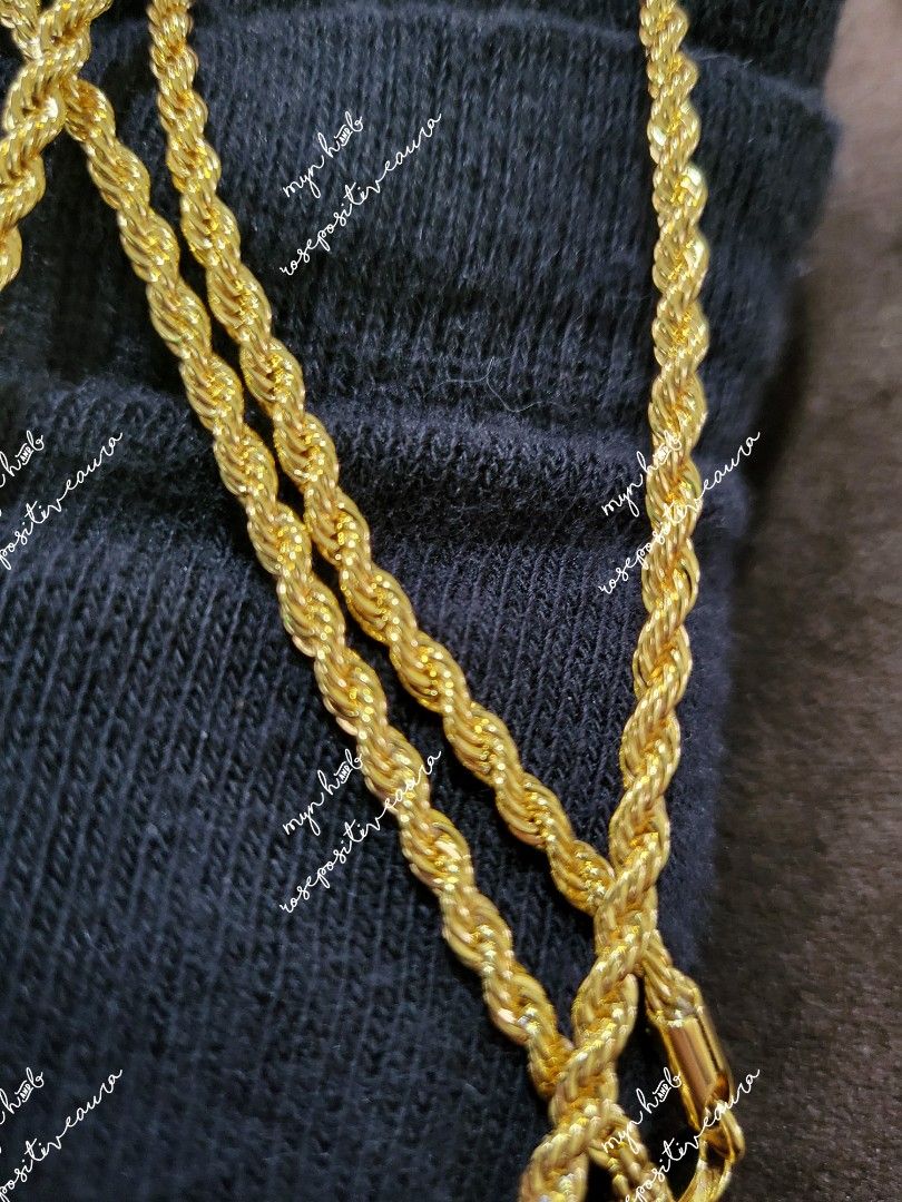 Chain 24k gold plated rope, Women's Fashion, Jewelry & Organisers ...