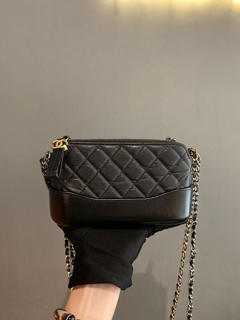 Chanel Gabrielle Clutch on Chain in Black GHW, Luxury, Bags