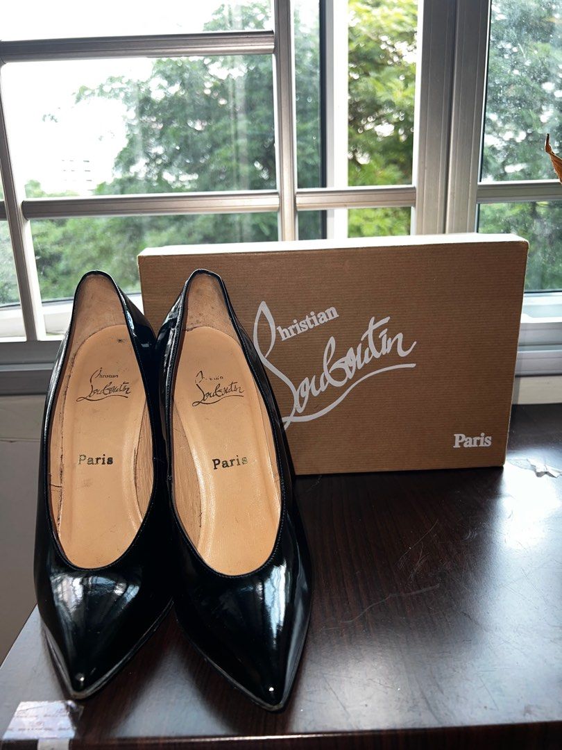 Christian louboutin black store patent