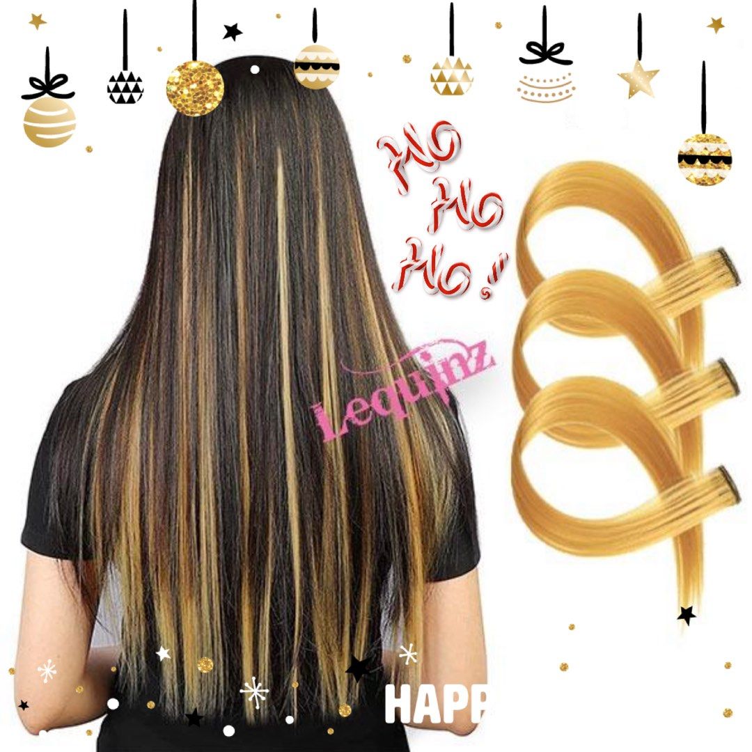 Clip in hair online extensions with highlights