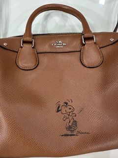 Coach Mini Bennett Satchel Snoopy Collaboration model Handbag Brown Bag