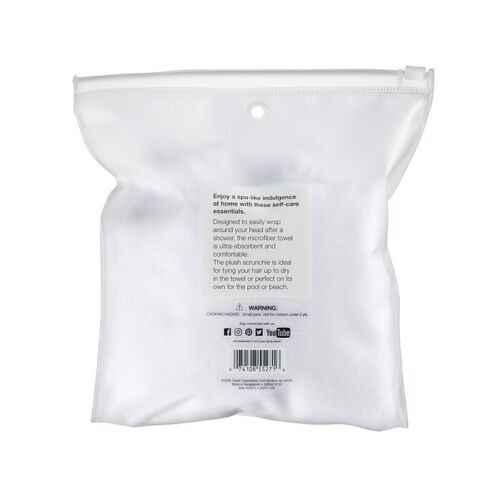 Conair Basik Edition White Hair Towel and Scrunchie Set, Beauty