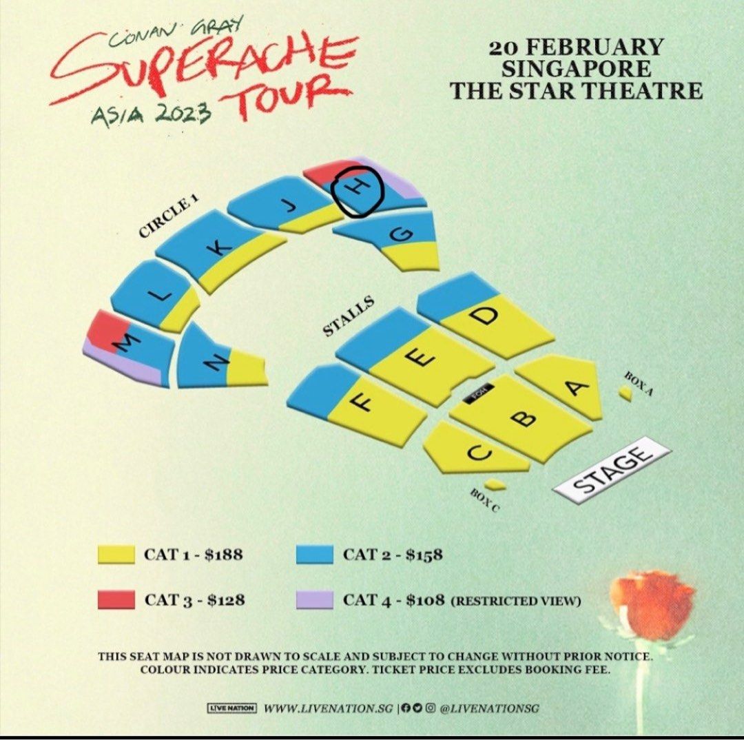 conan gray cat 2 section H tickets, Tickets & Vouchers, Event Tickets ...