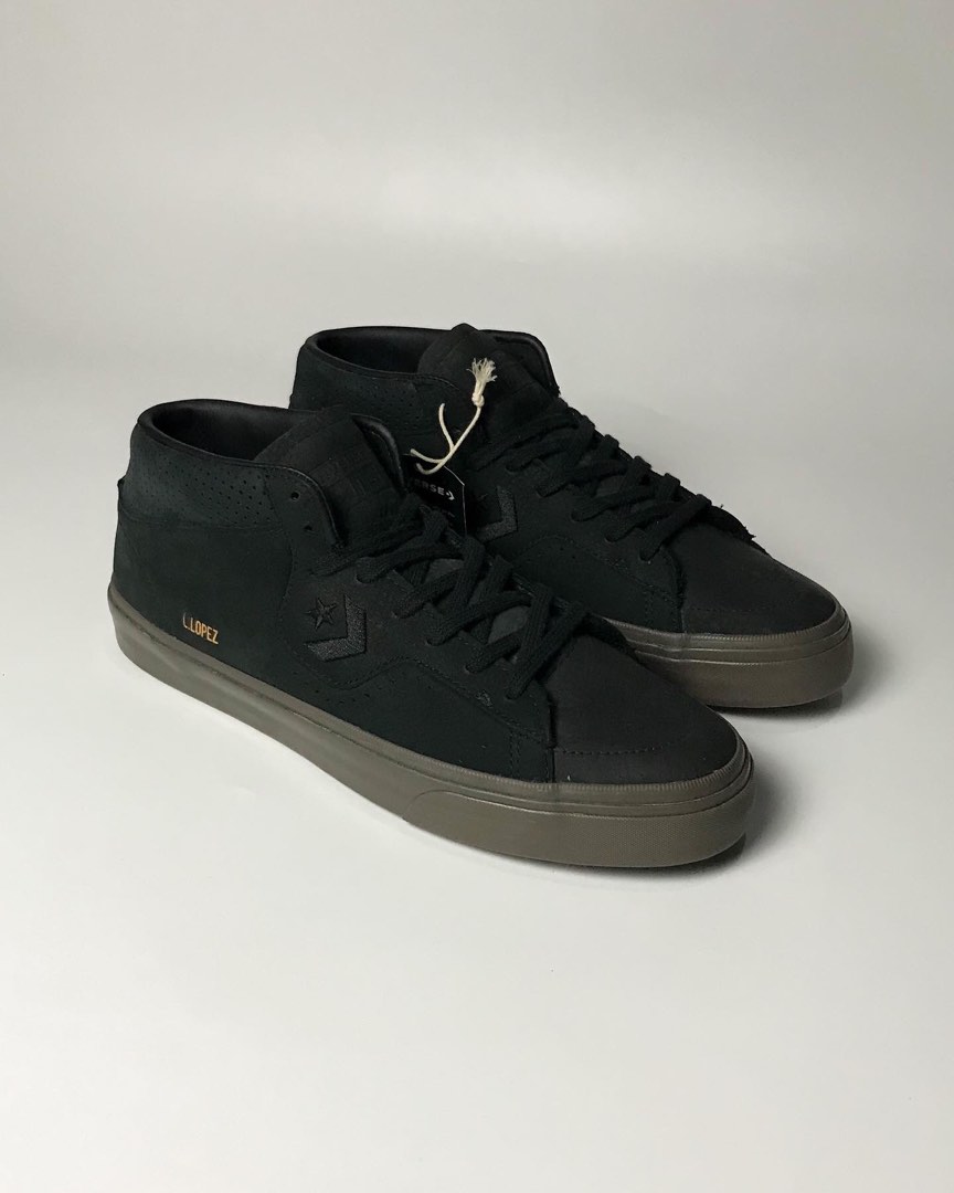 CONVERSE CONS LOUIE LOPEZ PRO MID BLACK/DARKMUSHROOM NUBUCK LEATHER