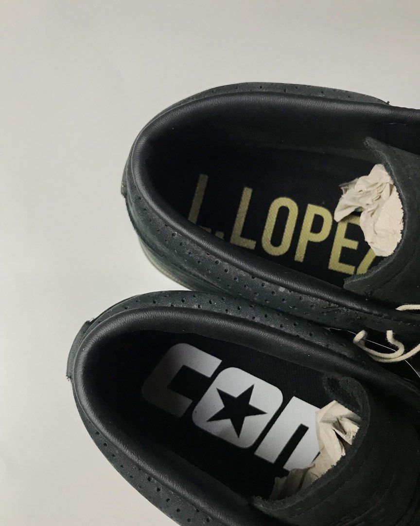 CONVERSE CONS LOUIE LOPEZ PRO MID BLACK/DARKMUSHROOM NUBUCK LEATHER, Fesyen Pria, Sepatu