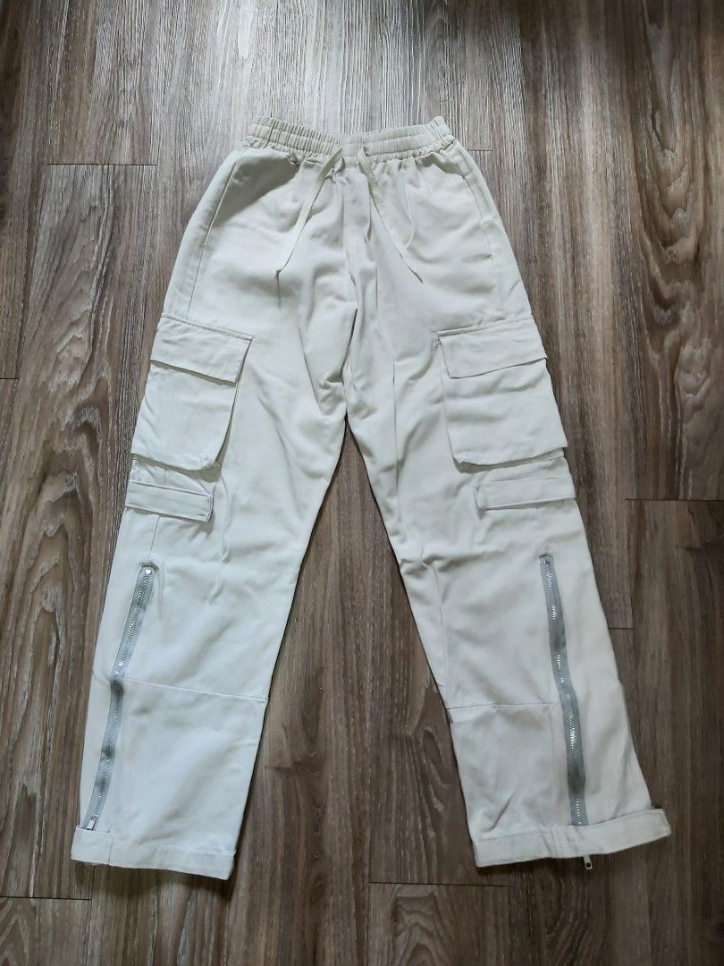 Cream cargo pants, Women's Fashion, Bottoms, Other Bottoms on Carousell