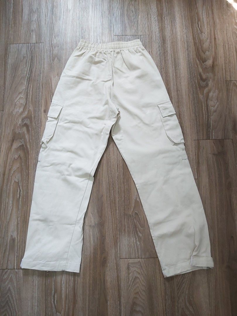 Cream cargo pants, Women's Fashion, Bottoms, Other Bottoms on Carousell