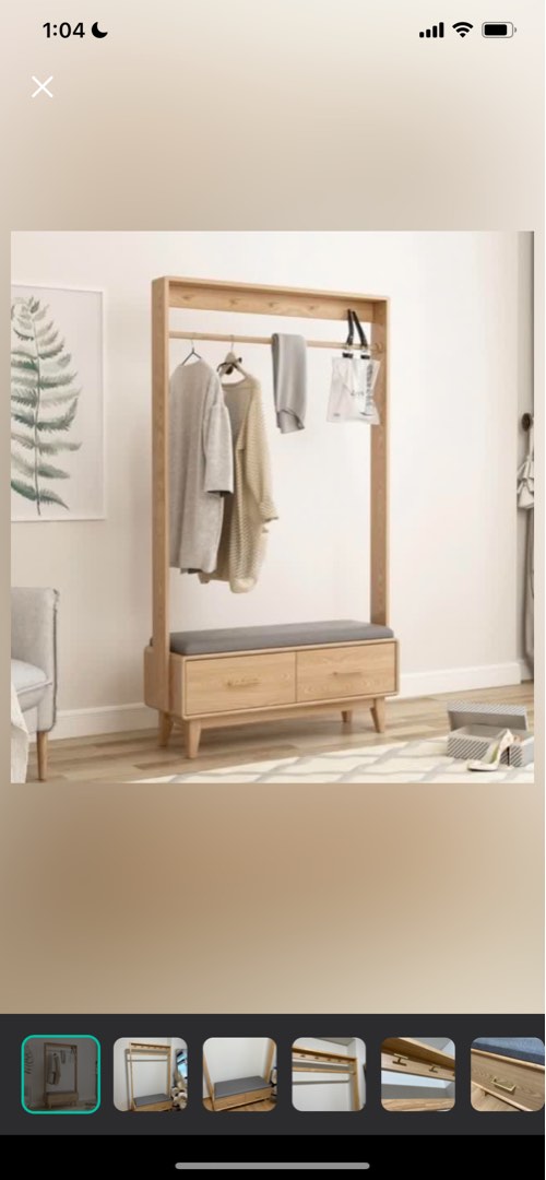 Daily Clothes rack (Scandinavian wood), Furniture & Home Living