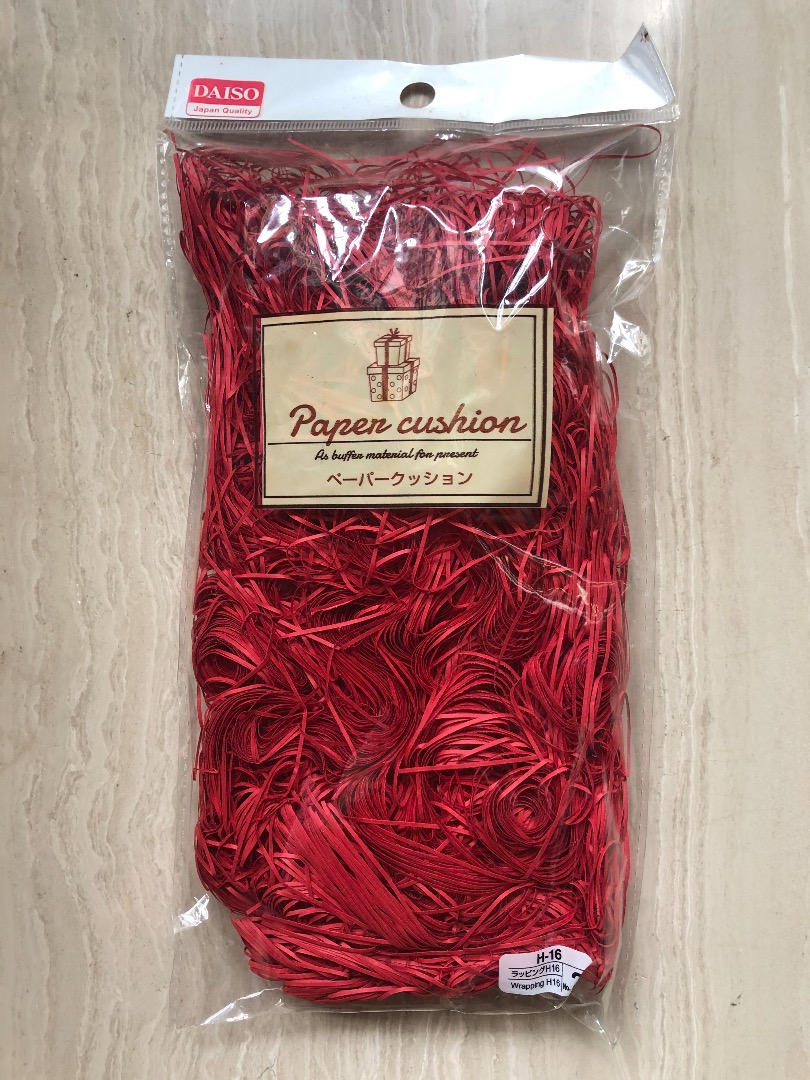 DAISO Paper Cushion, Festive red, Hobbies & Toys, Stationery & Craft, Occasions & Party Supplies