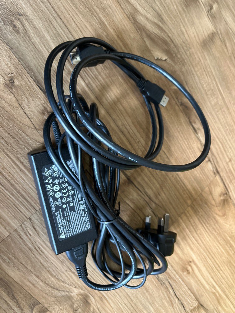 Dell monitor power adapter & HDMI cable, Computers & Tech, Parts