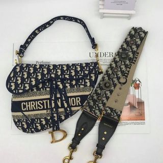 Dior Blue Monogram Oblique Saddle Bag + Strap