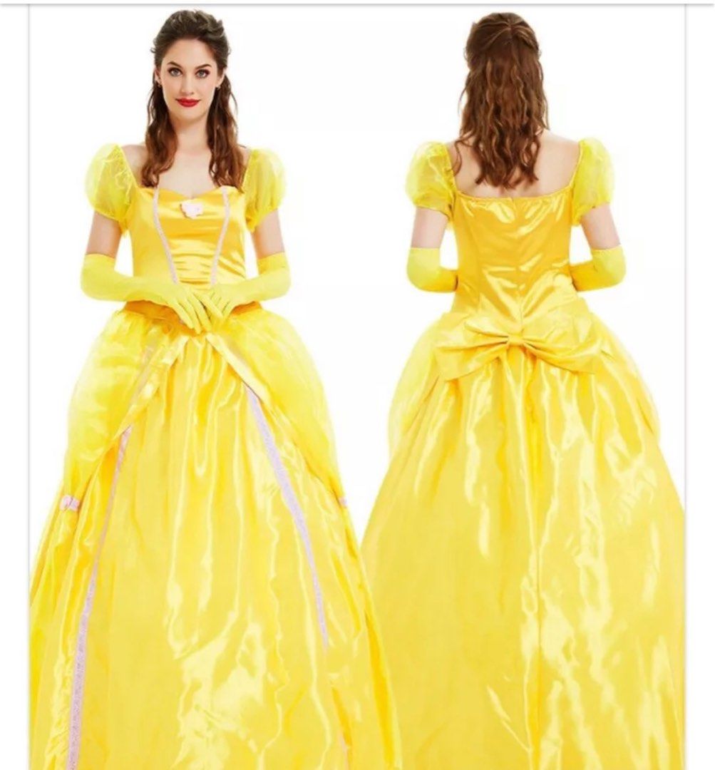 Disney Princess Belle Yellow Dress Costume , Women's Fashion, Dresses ...