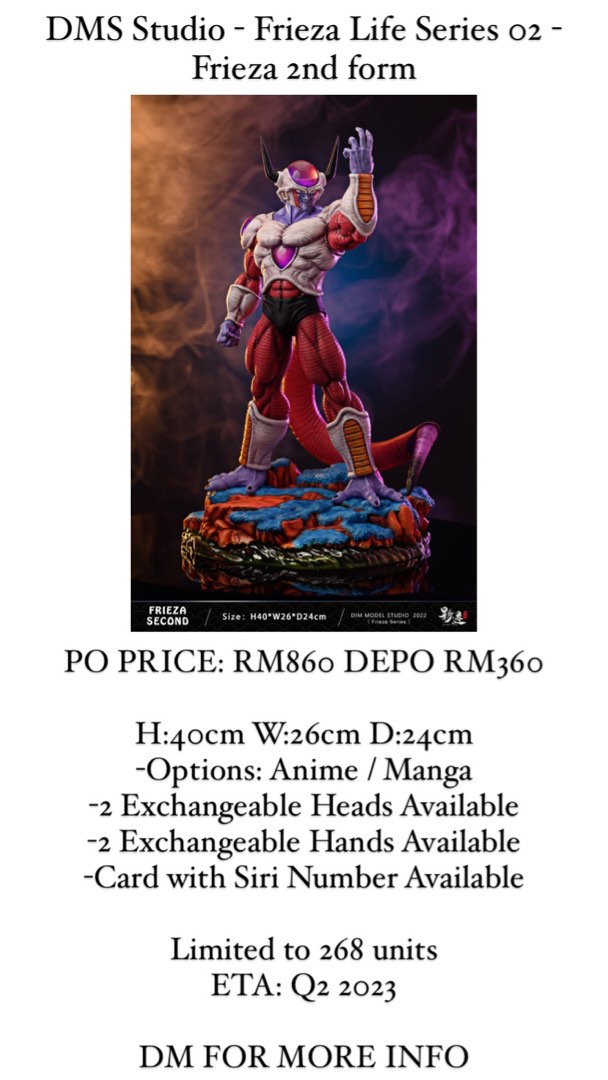DMS Studio - Frieza Life Series 02 - Frieza 2nd form, Hobbies & Toys ...