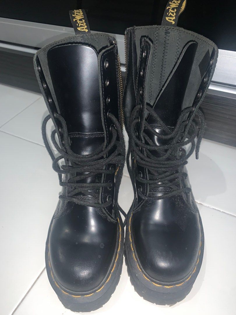 Bottes Dr. Martens Plateforme Noires - Cuir - Taille 39 - Neuf Avec Boîte
