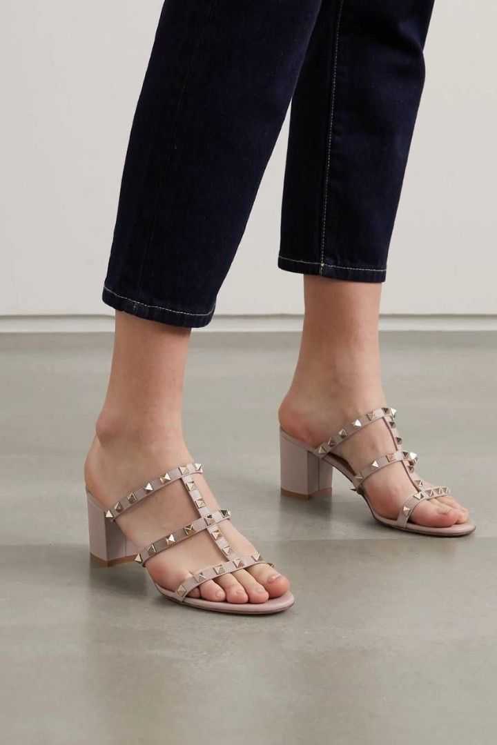 Valentino rockstud chunky best sale heel