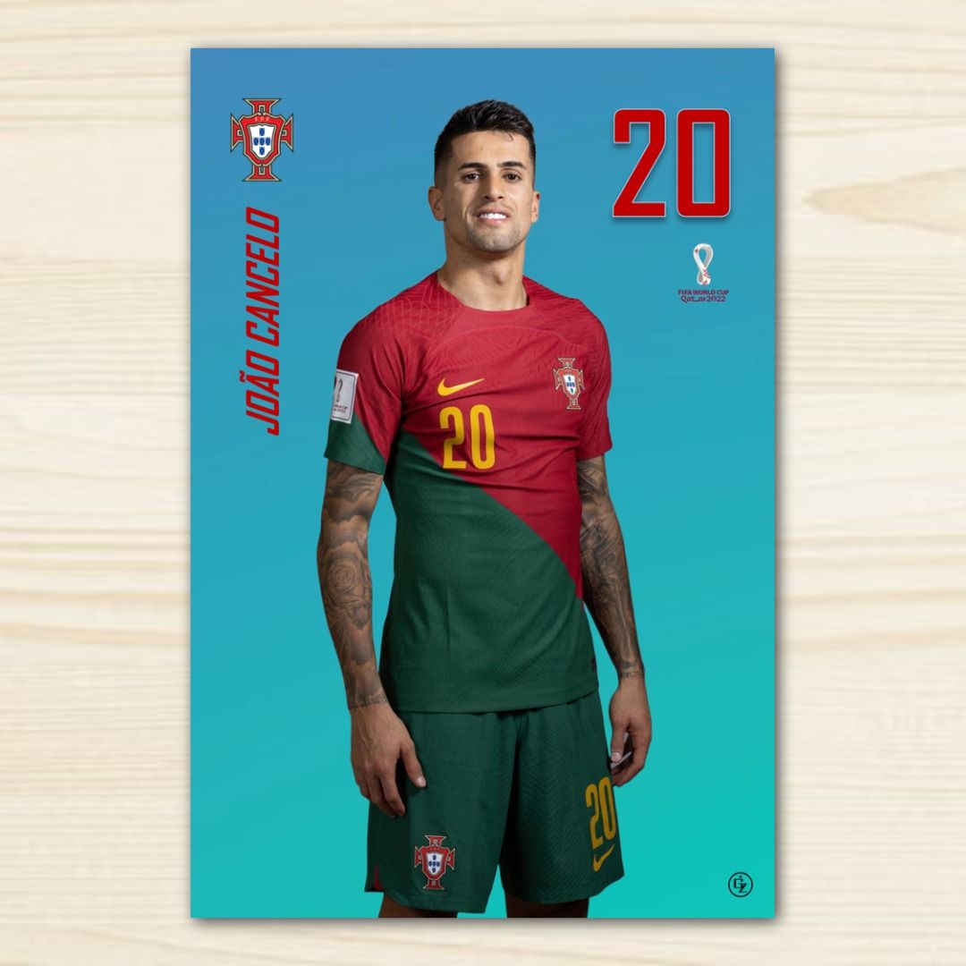 FIFA World Cup 2022 PORTUGAL Player Prints Football Fan Card Collection (Cristiano Ronaldo