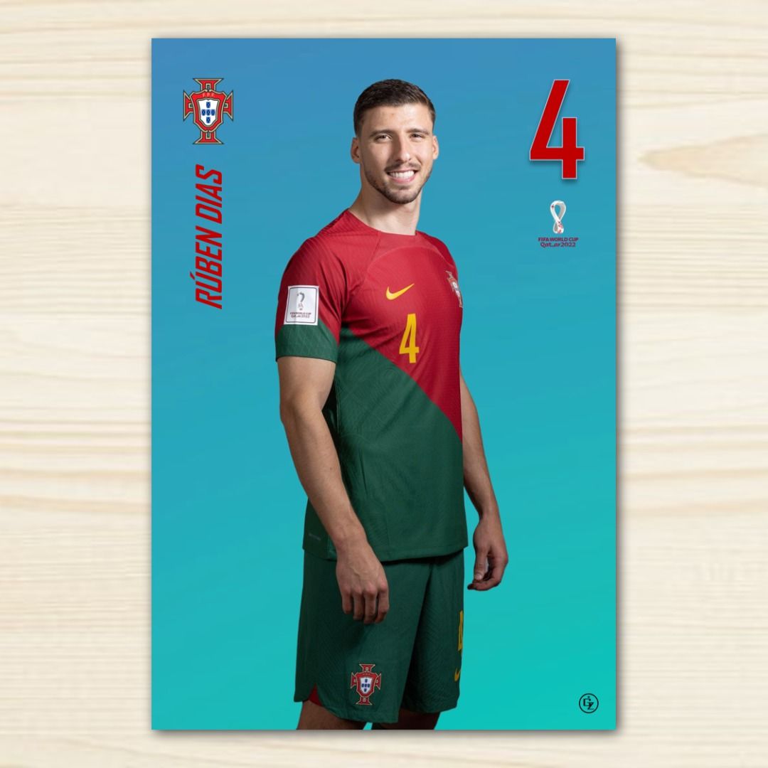 FIFA World Cup 2022 PORTUGAL Player Prints Football Fan Card Collection (Cristiano Ronaldo