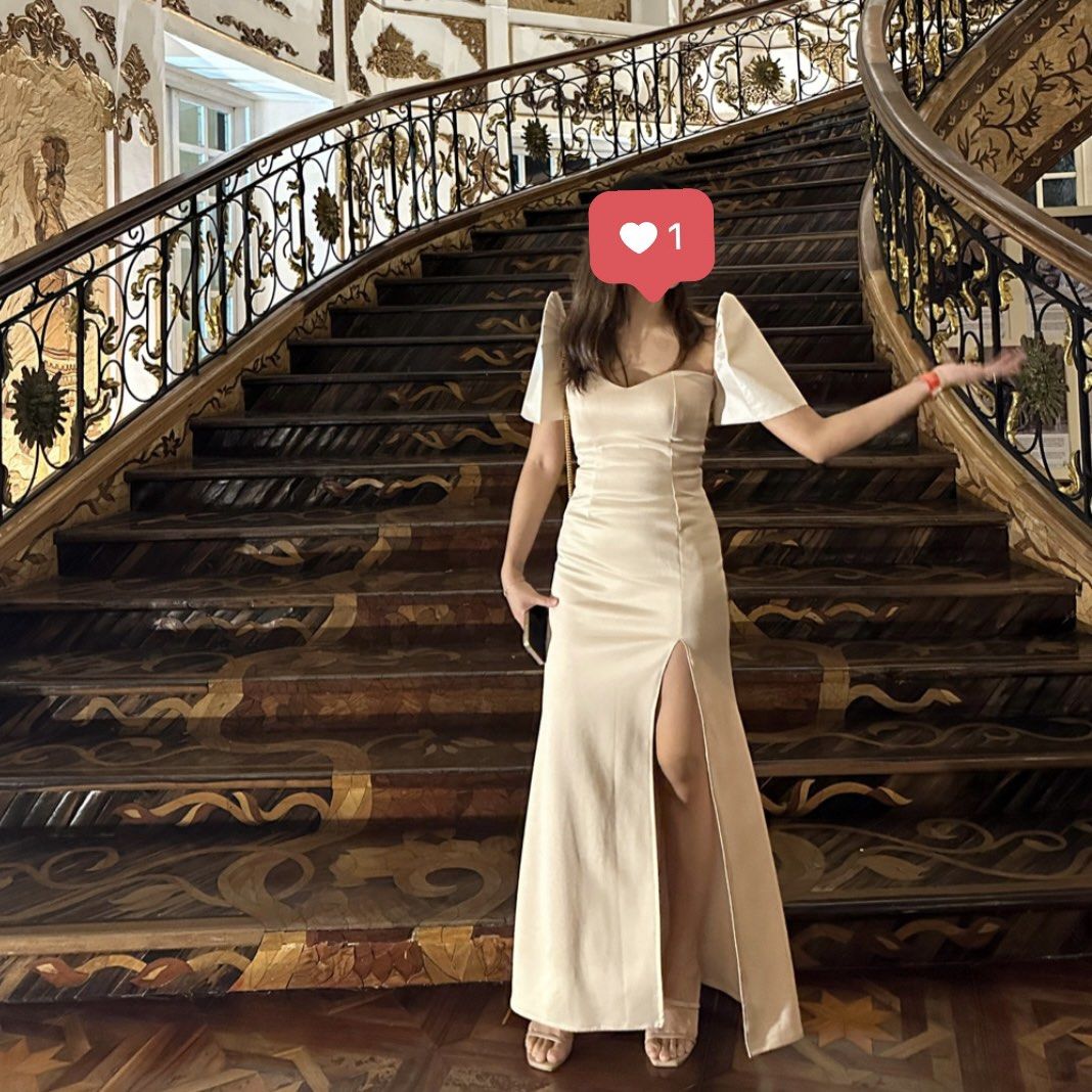 Modern filipiniana dress cream top