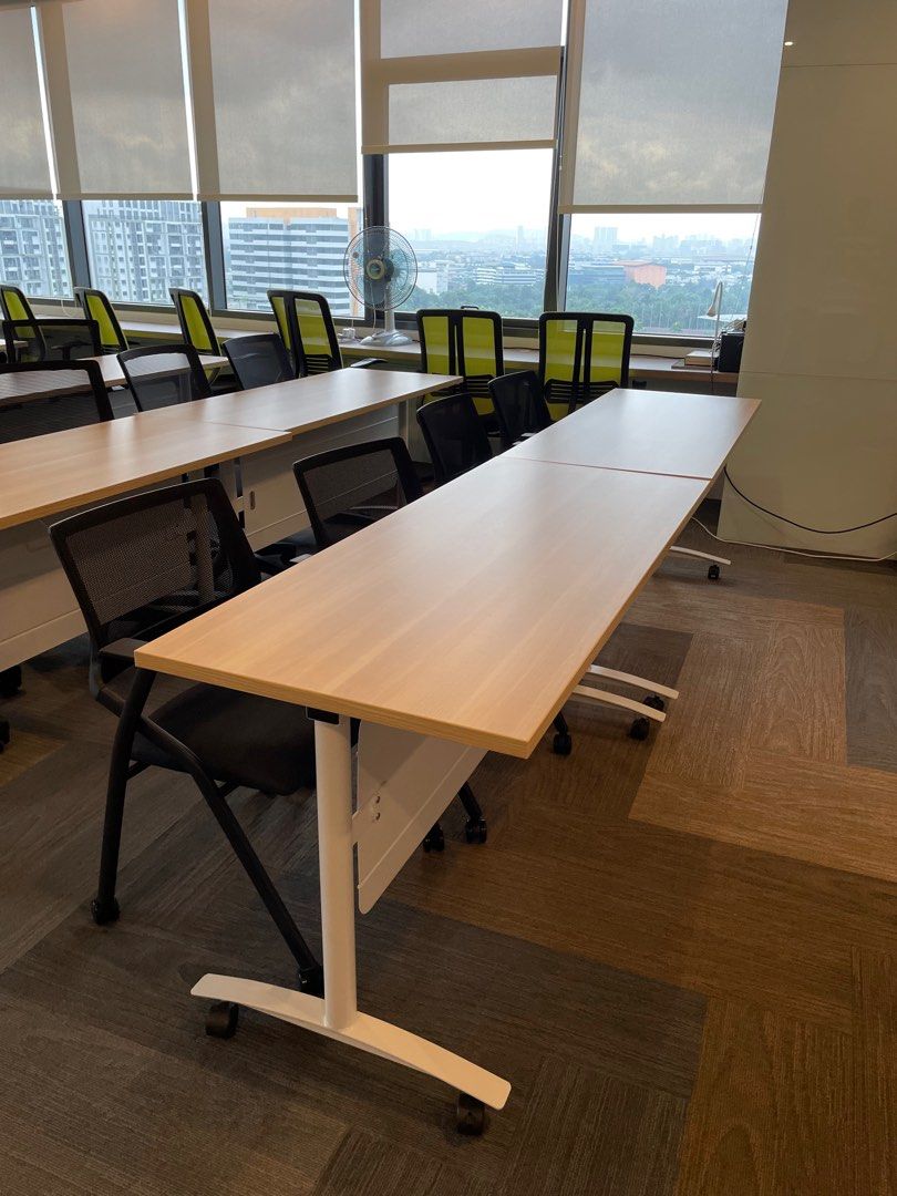 Foldable Table (Category: Tables & Sets) located in Shah Alam. Submitted by arifkevin (Listing ID 1203810197, Image 3). Description: Foldable Table suitable for Office, Seminar, Classroom Great condition Bought for RM488 per unit 8 pcs Table available .