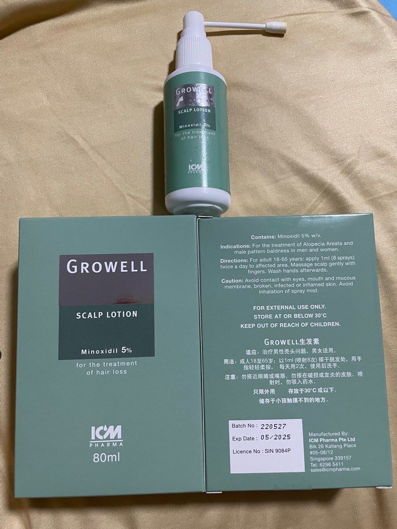 Growell Minoxidil 5 Scalp Lotion, Beauty & Personal Care, Hair on