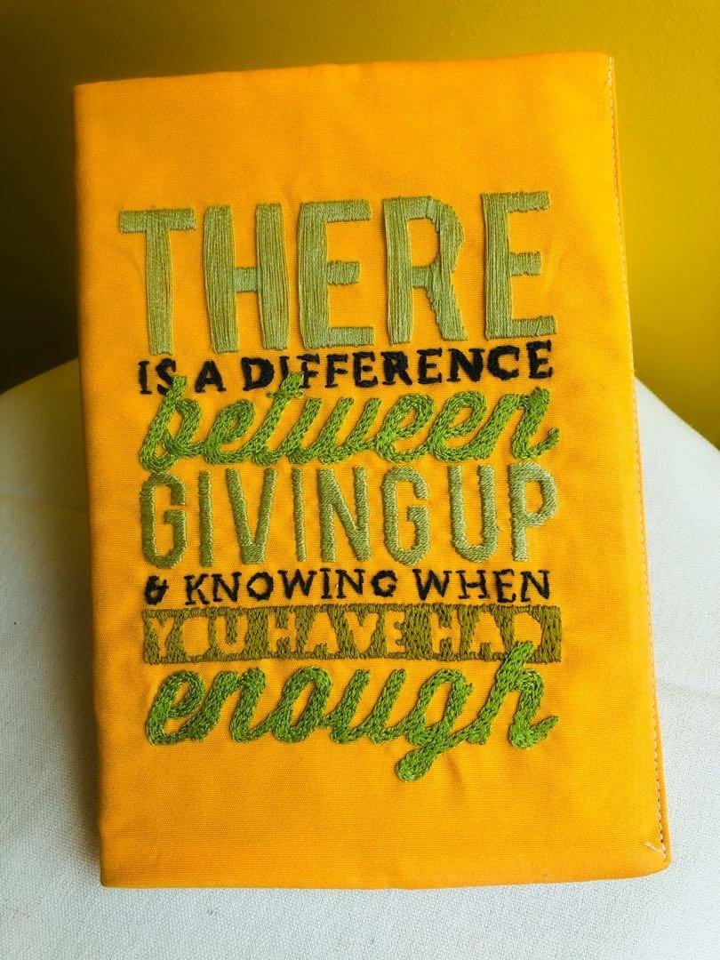 Hand Embroidery Meaningful Quotes Notebook and Cover, Hobbies & Toys