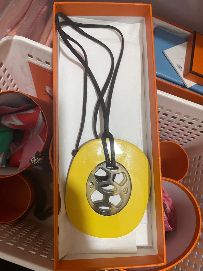 Hermes horn necklace (Category: Luxury Accessories) located in Pasig City. Submitted by lalaandkiki (Listing ID 1203909923, Image 1). Description: With box and paper bag guaranteed authentic Layaway ok! .