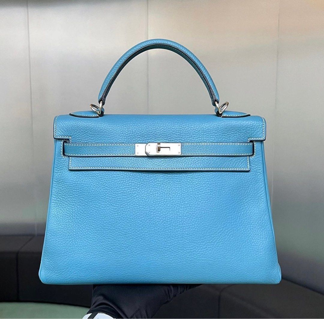 HERMES Birkin 35 Blue Jean Ostrich Leather Bag, Luxury, Bags & Wallets on  Carousell