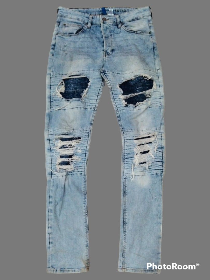 H&m white hotsell biker jeans