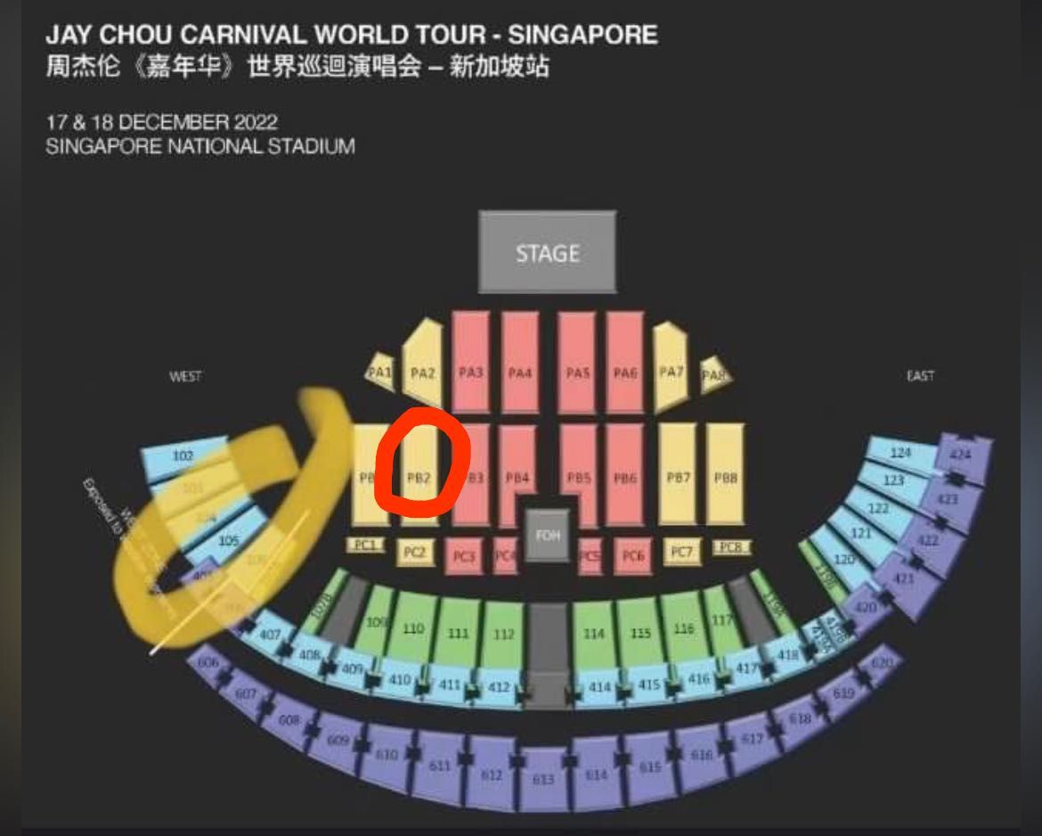 Jay Chou Concert 2022 PB2 tickets, Tickets & Vouchers, Event Tickets on
