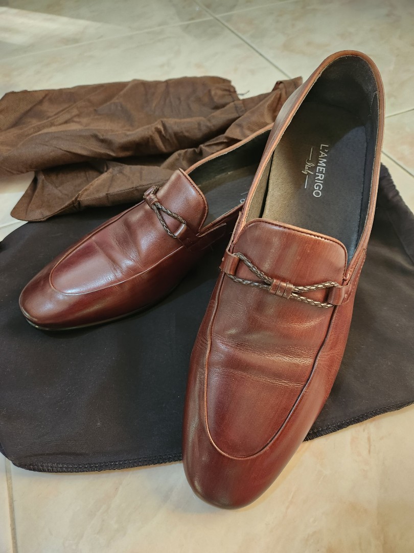 L'amerigo Italy Shoes Brown 意大利皮鞋啡色43, 男裝, 鞋, 西裝鞋- Carousell