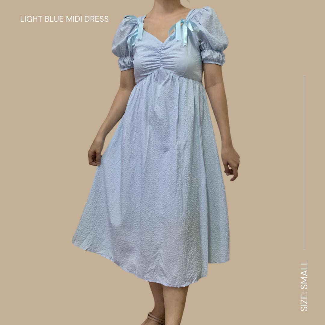 LIGHT BLUE MIDI DRESS, Women's Fashion, Dresses & Sets, Dresses on ...