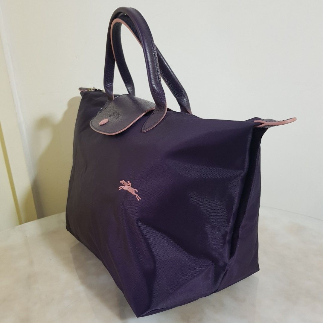 Longchamp 1623 Le Club Le Pliage Tote Bag Purple Size Small