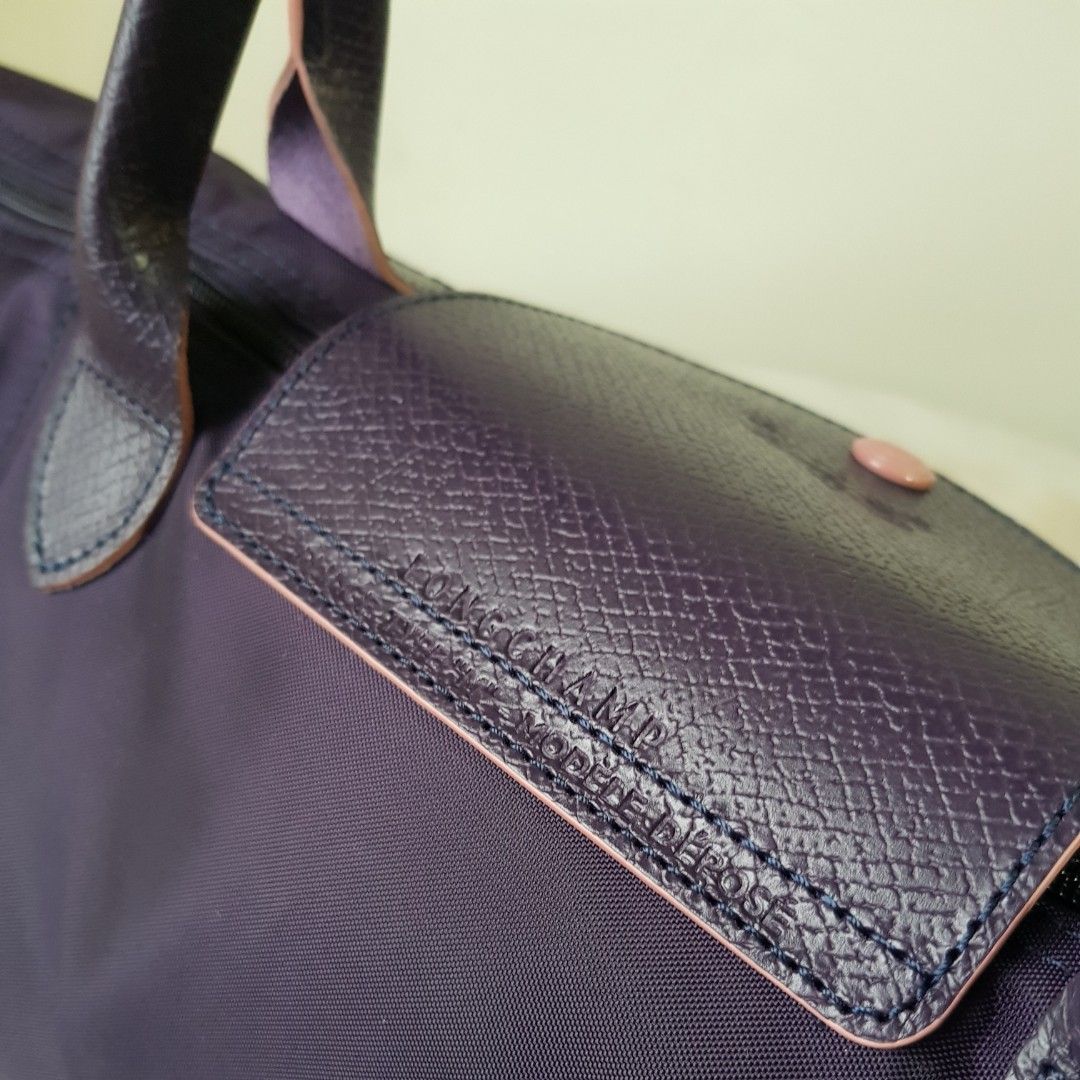 Purple longchamp le pliage bag store