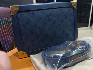 Jual LOUIS VUITTON m59611 pair denim blue dice bag square handbag