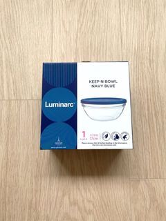 Luminarc Keep N Bowl Navy Blue Glass Bowl With Lid V2916 17cm