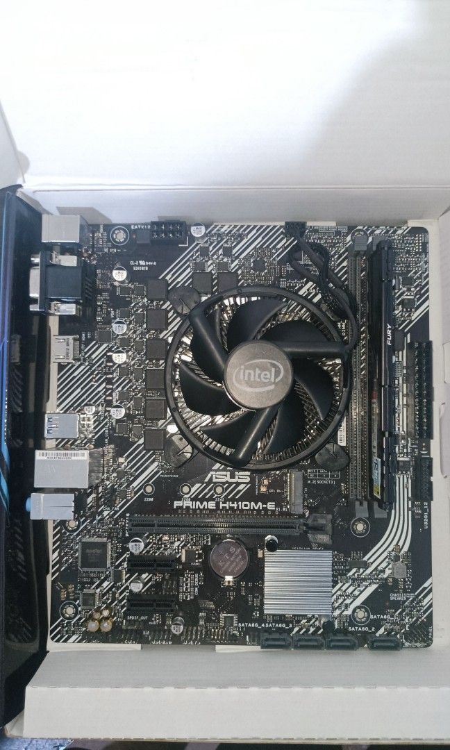 MOTHERBOARD ASUS PRIME H410ME w/ CPU and RAM, Computers & Tech