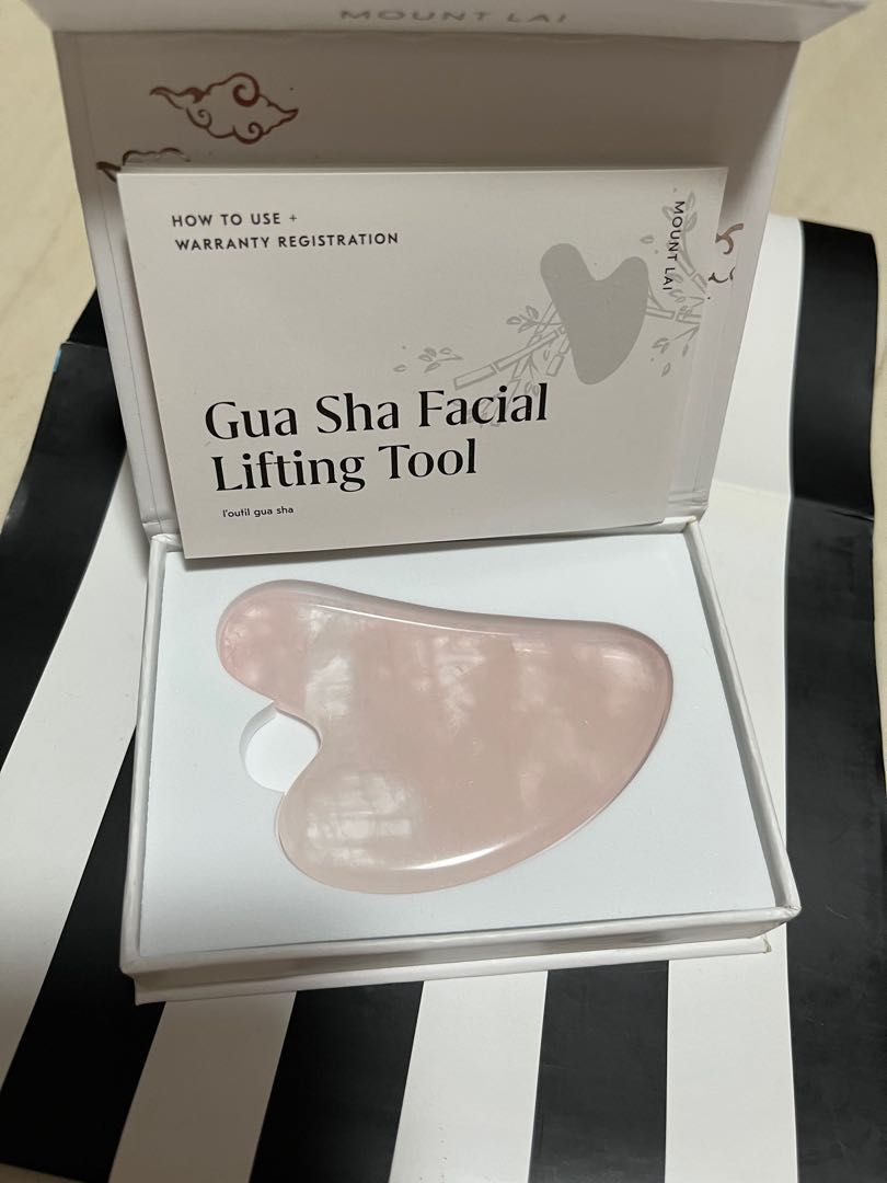 Mount Lai gua sha facial lifting tool Rose Quartz, Beauty & Personal