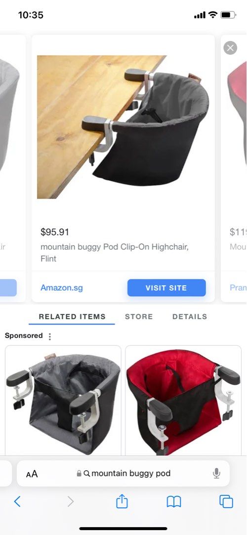 Mountain Buggy Pod Babies Kids Nursing Feeding Baby High