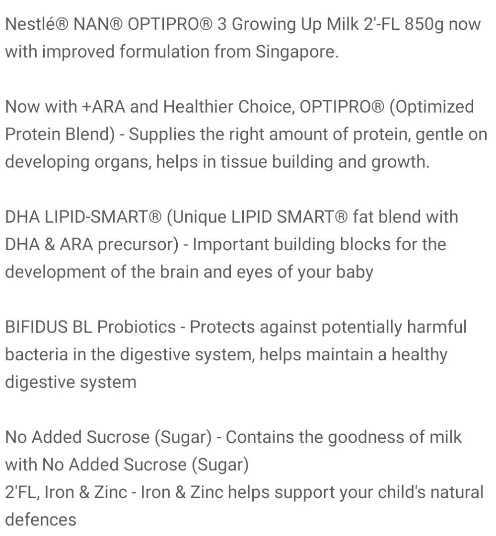 Nan Optipro 3 with improved formulation (Switzerland formula), Babies