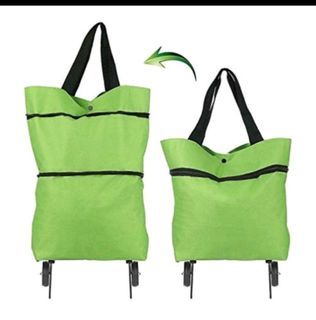 New Green Foldable Trolley Bag