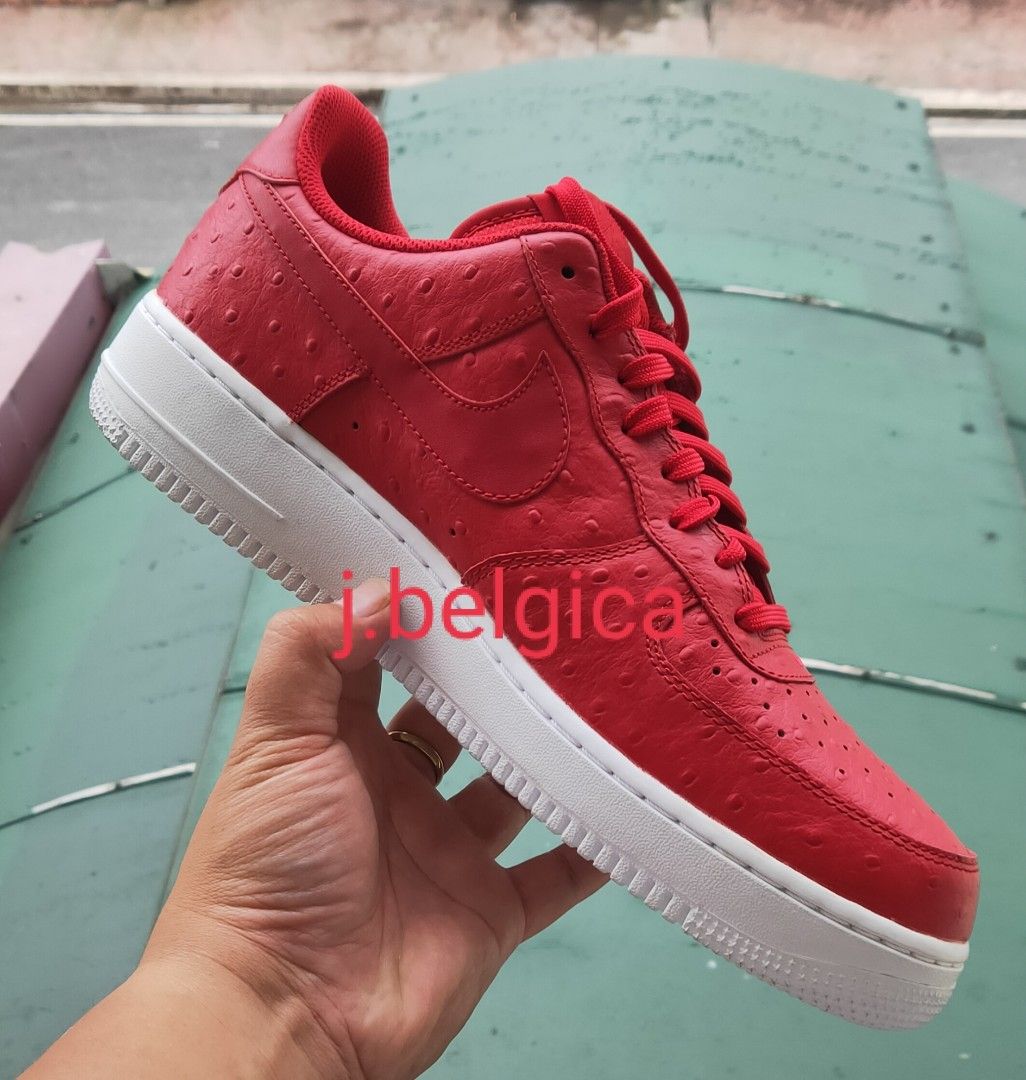 Nike air force one red ostrich leather size 12 Men s Fashion Footwear Sneakers on Carousell