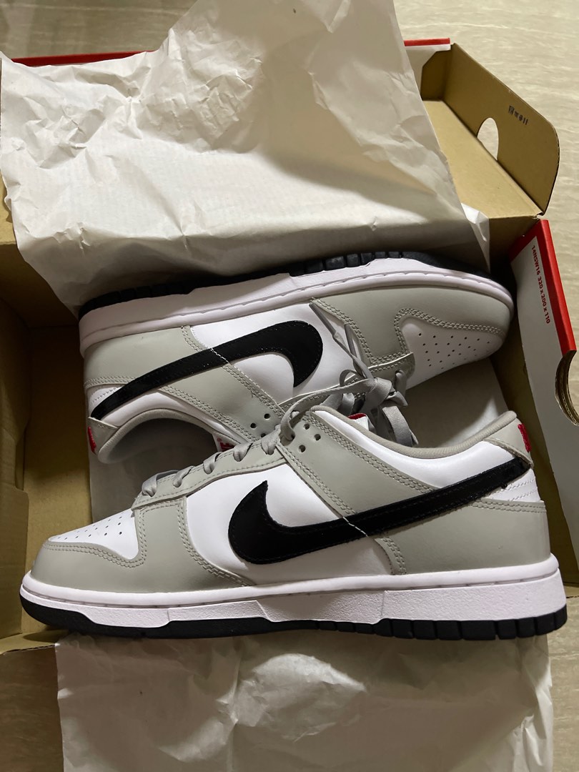 dunk low white grey black