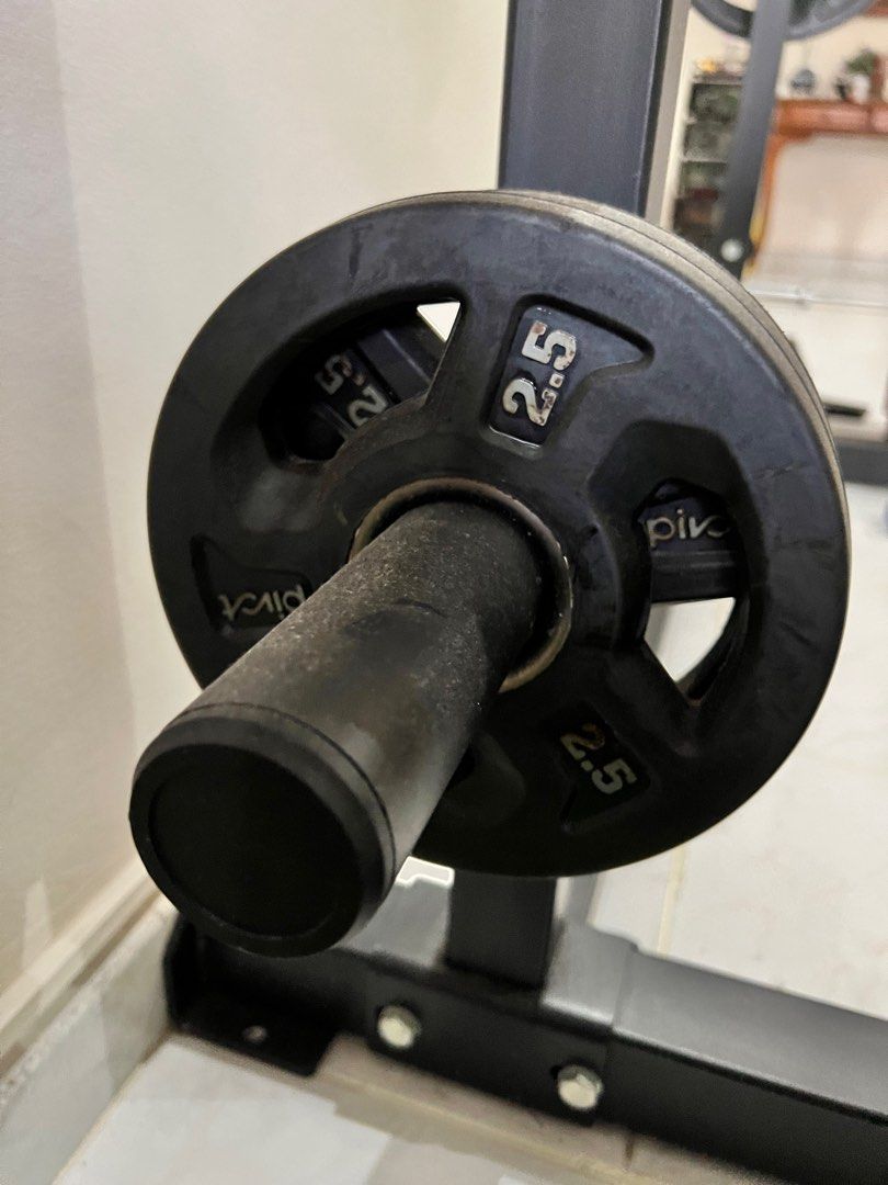 Olympic Barbell Set with 87.5kg rubberised weights, Sports Equipment