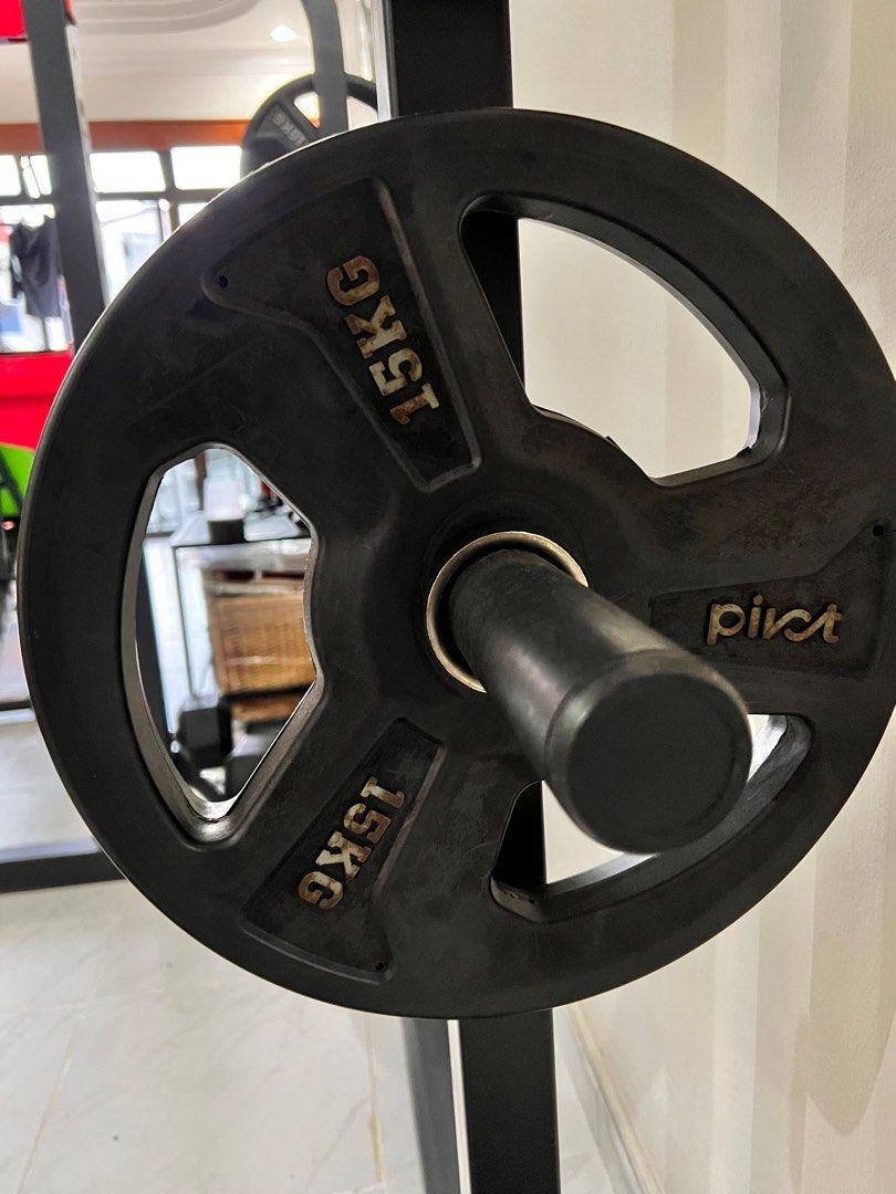 Olympic Barbell Set with 87.5kg rubberised weights, Sports Equipment