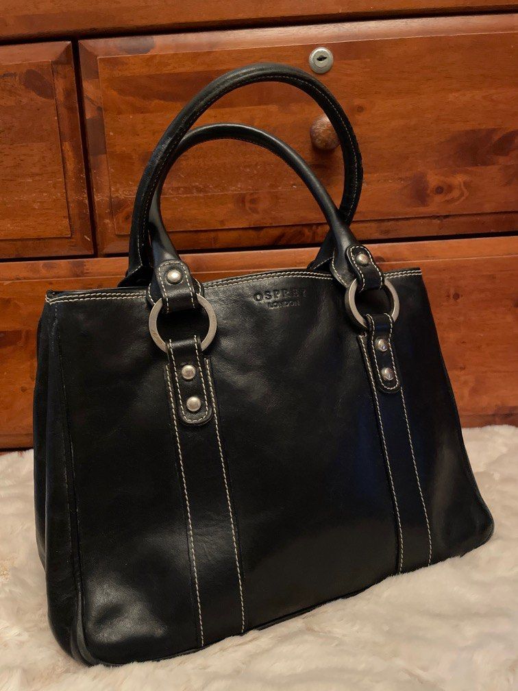 Osprey black shop leather handbag