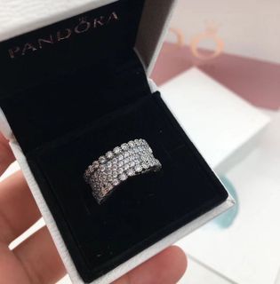 Pandora silver polished stones ring silver