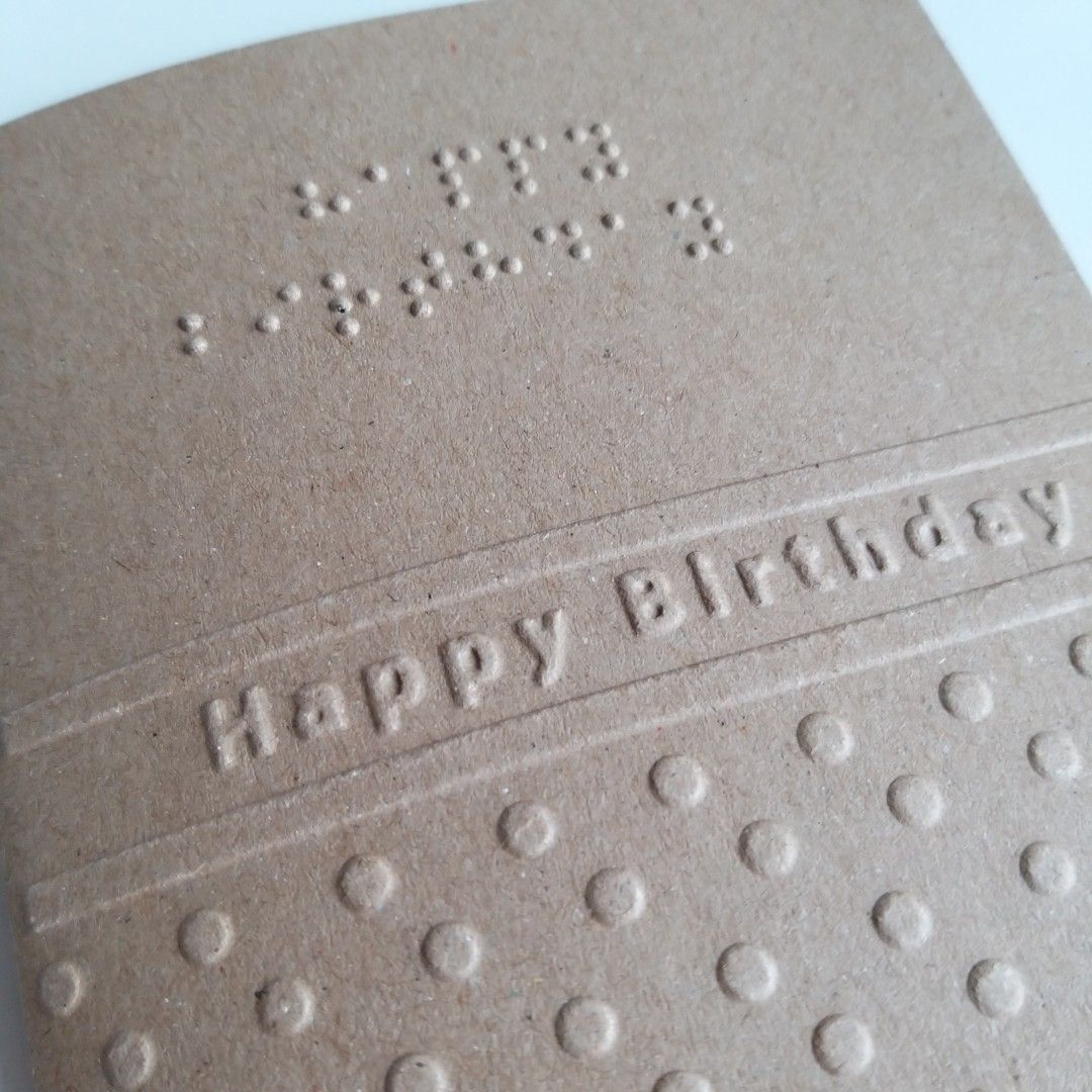 Personalised Braille labels and greetings cards for blind and visually