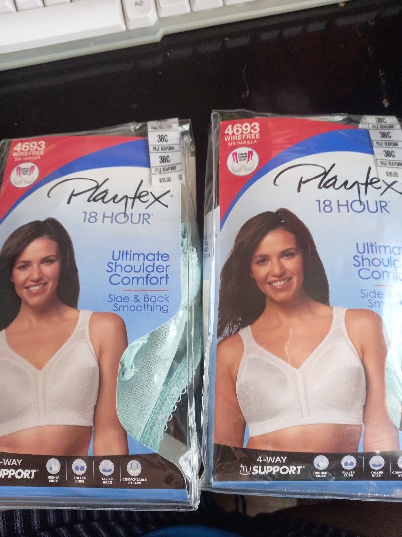 Playtex 18 Hour 4693 Ultimate Shoulder Comfort Wirefree Bra, Women's  Fashion, Undergarments & Loungewear on Carousell